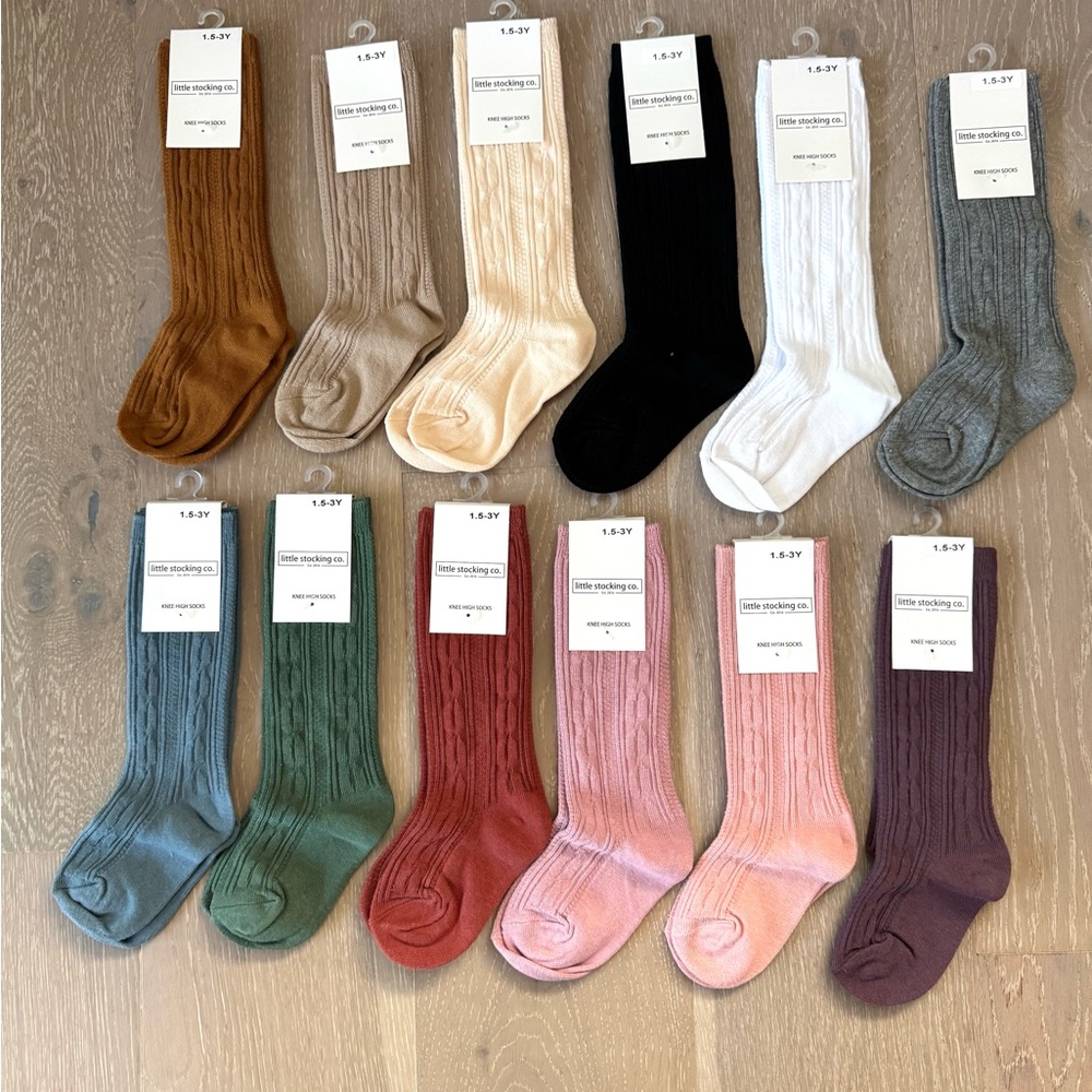 Toddler girl cable knit knee highs size 1.5-3T lot of 12 NEW